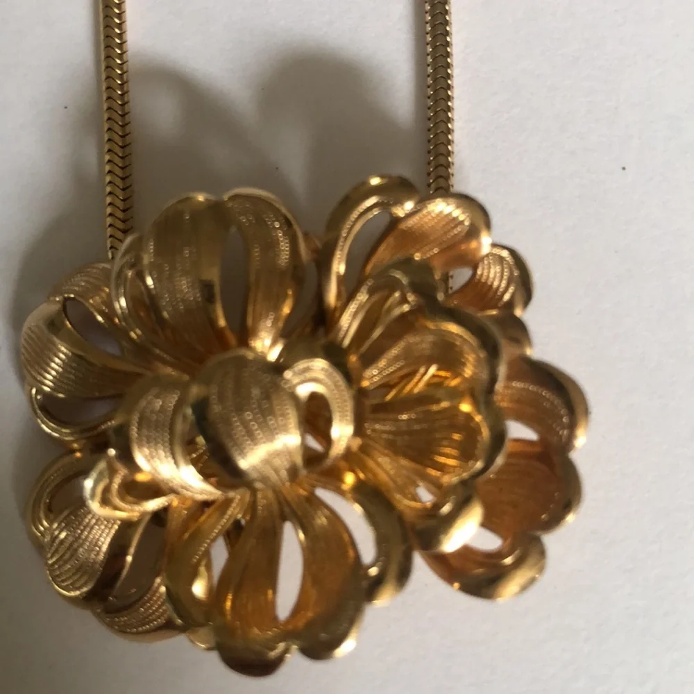 Frostner vintage 12kt gf flower snake chain choker - Picture 5 of 10